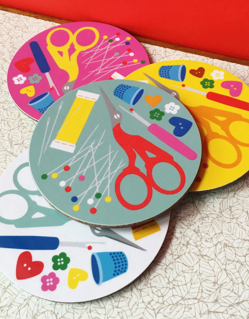 Sewing Melamine Coaster, Poppekins