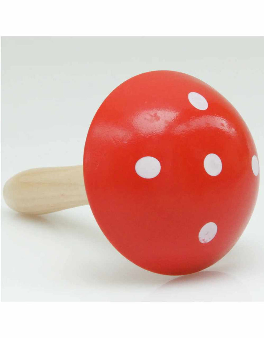 Wooden Darning Mushroom with Red & White Spots