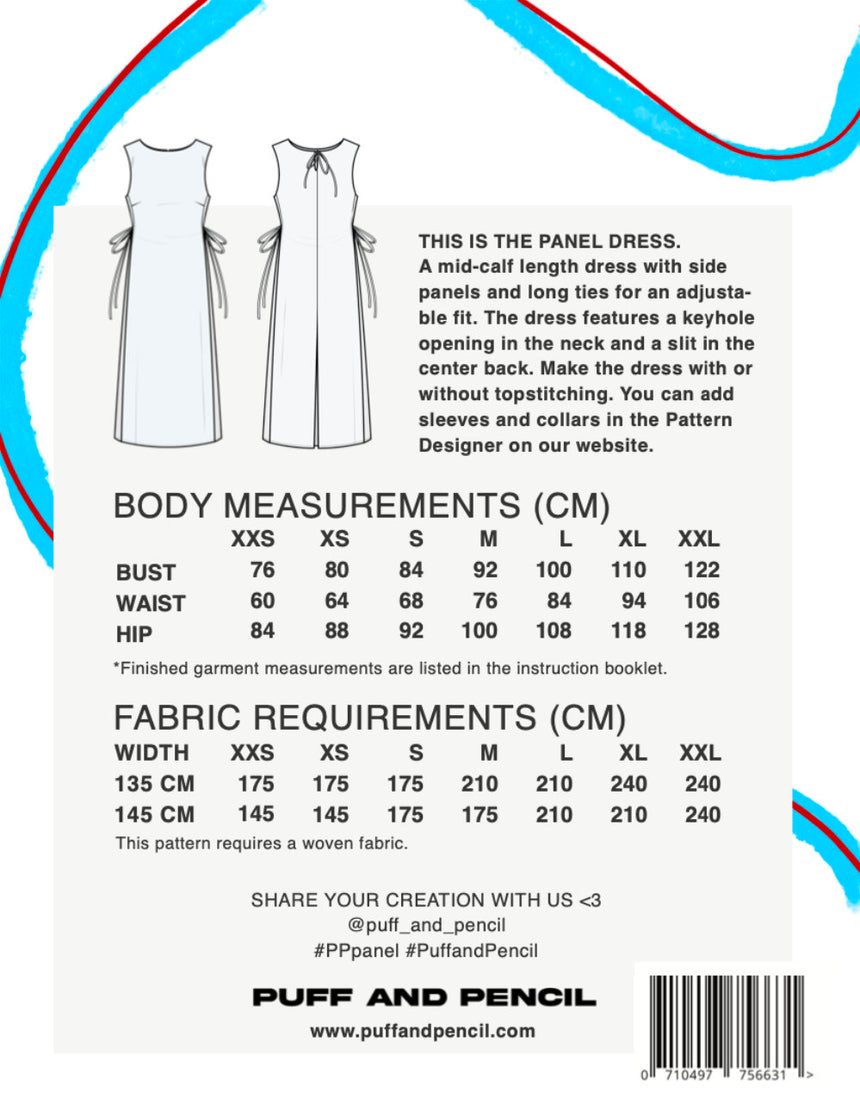 Panel Dress Sewing Pattern, Puff & Pencil