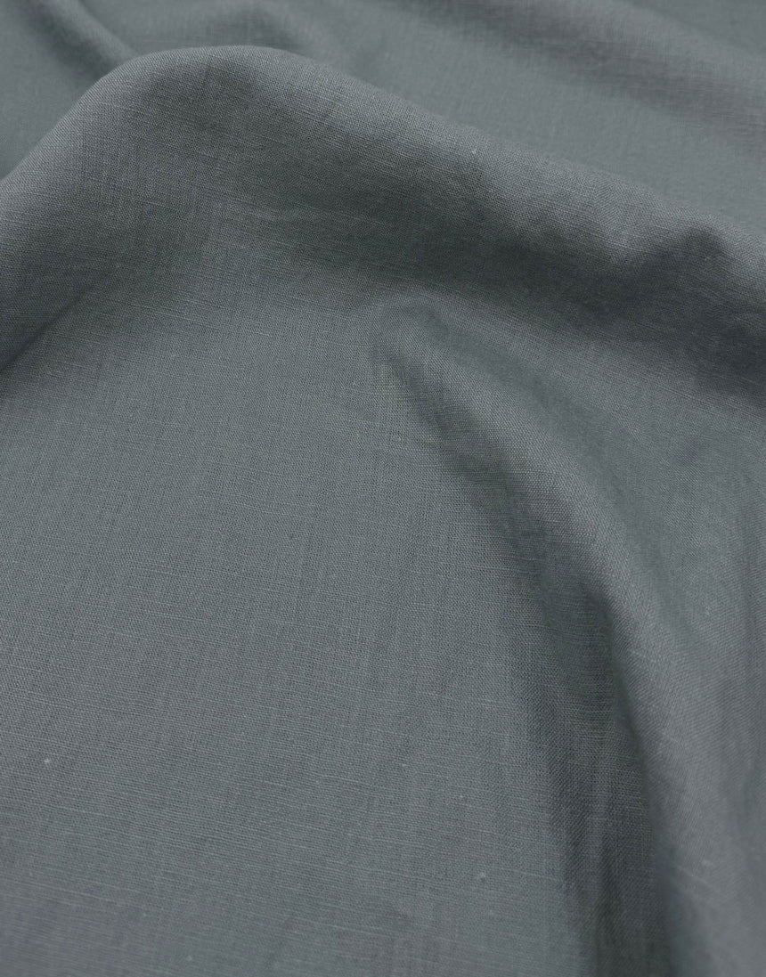 Steel Blue Washed Pure Linen Fabric