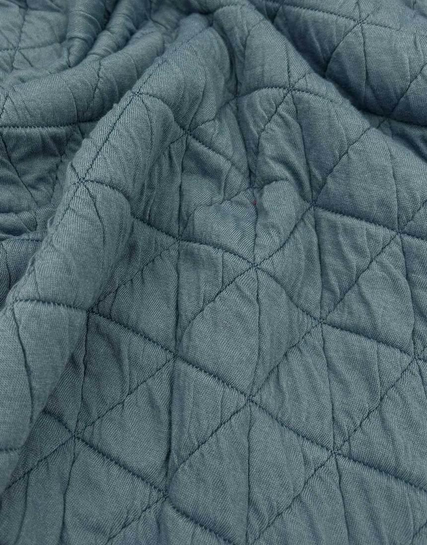 Steel Blue Quilted Jersey Triangle Fabric