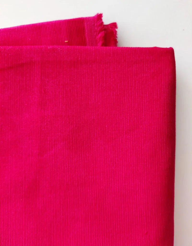 Remnant 1m - Red 21 Wale Cotton Needlecord Fabric