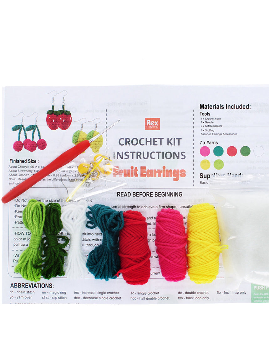 Fruity Intermediate Crochet Earrings Kit