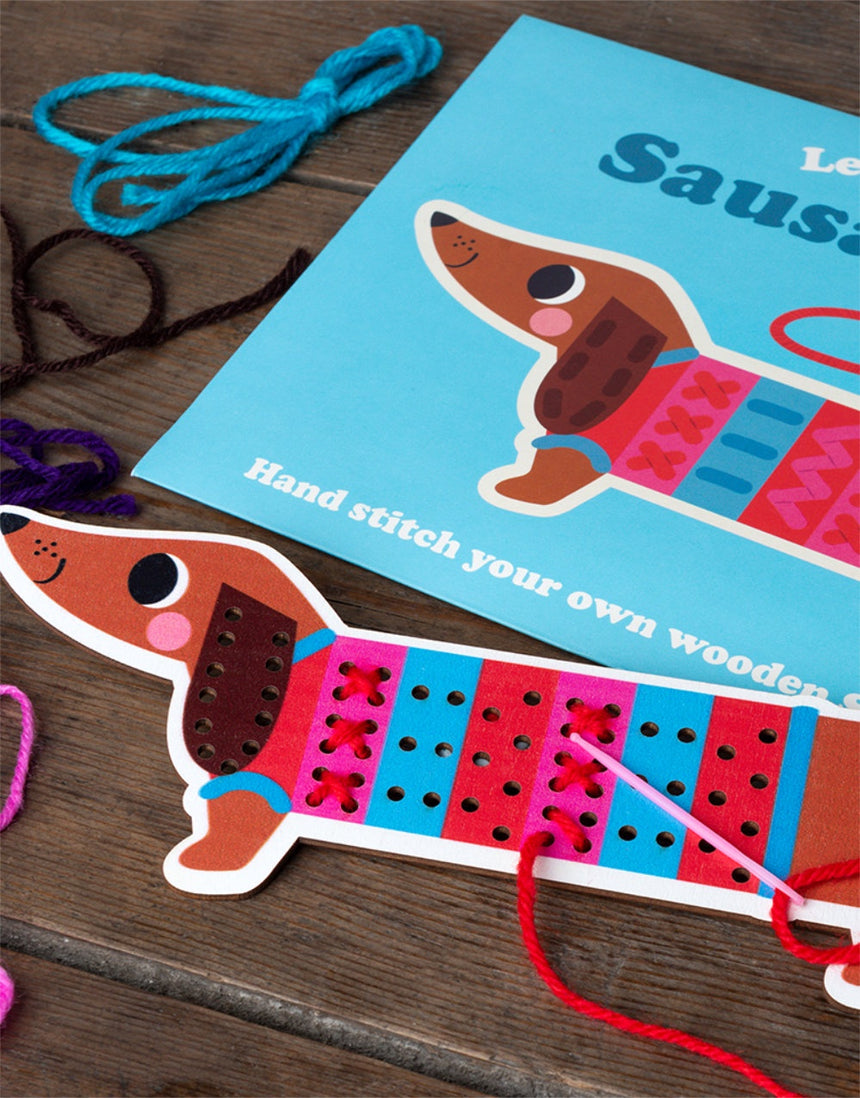 Learn to Sew Wooden Hand-Stitch Set, Sausage Dog