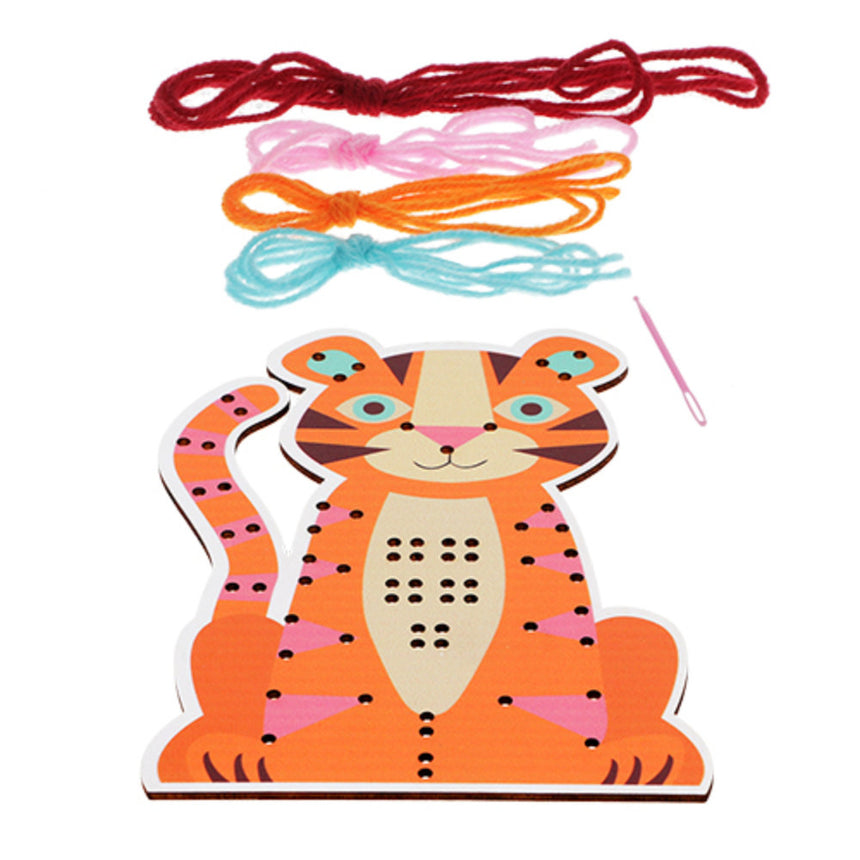 Learn to Sew Wooden Hand-Stitch Set, Tiger