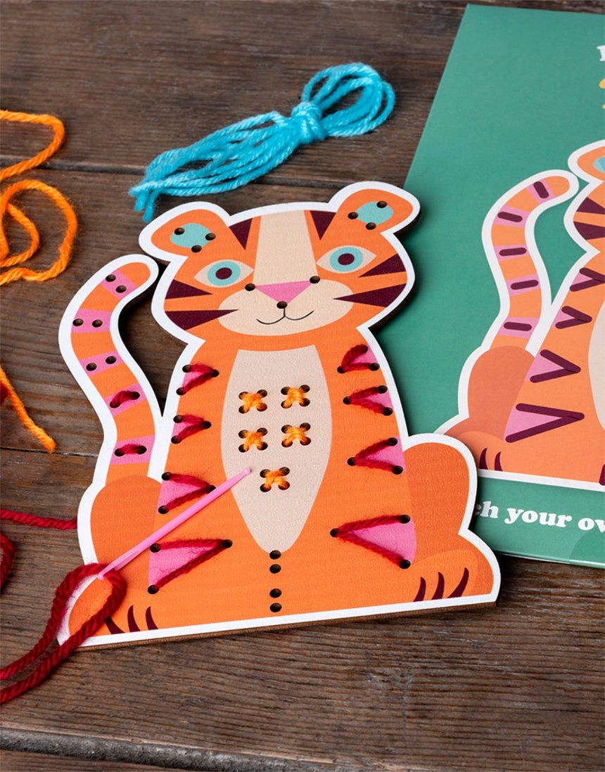 Learn to Sew Wooden Hand-Stitch Set, Tiger