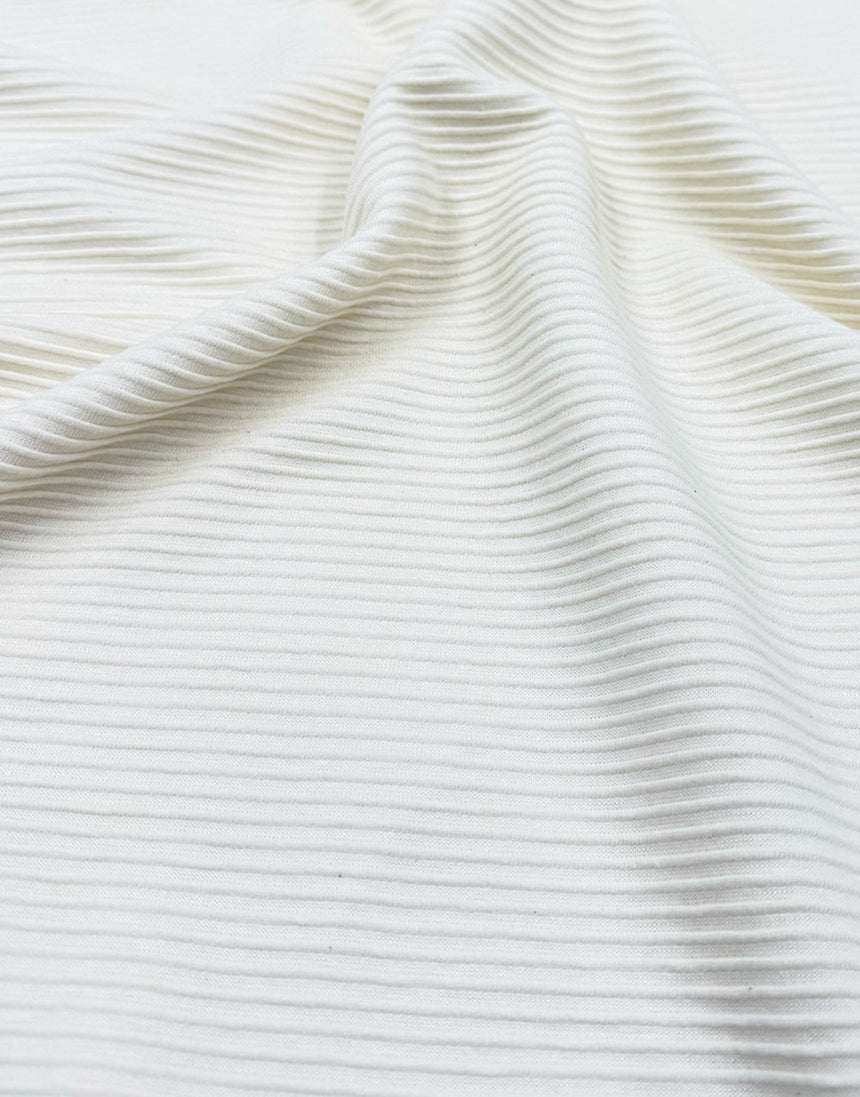 Natural Seeded Ottoman Rib Jersey Fabric