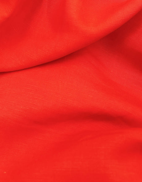 Bright Red Sanded TENCEL™ Lyocell & Linen Fabric