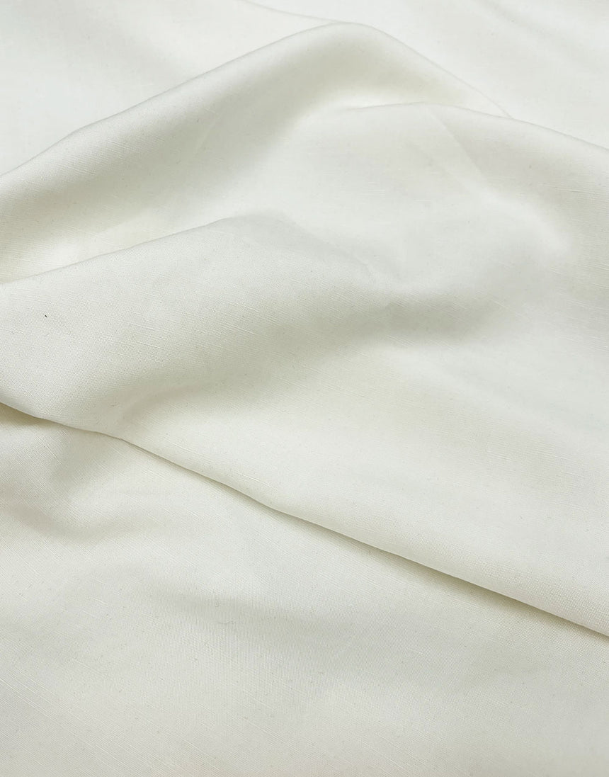 Creamy White Sanded TENCEL™ Lyocell & Linen Fabric