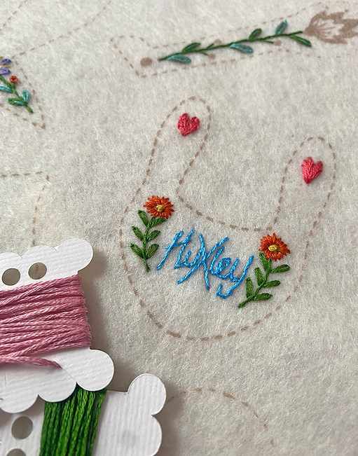 Flower Meadow Huxley the Hare Embroidered Felt Craft Kit, Sewyeah