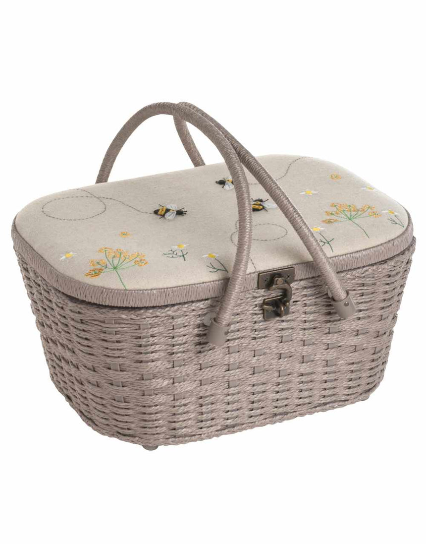 Linen Bee Wicker Large Sewing Basket Box