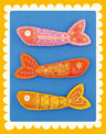 Sardines Embroidery Felt Craft Kit, Sewyeah - in Hot Tropical or Mediterraean Blues