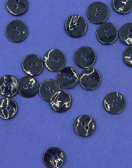 Not Specified Buttons 15mm / Black Coloured Mother of Pearl Shell Buttons, 15mm 15477