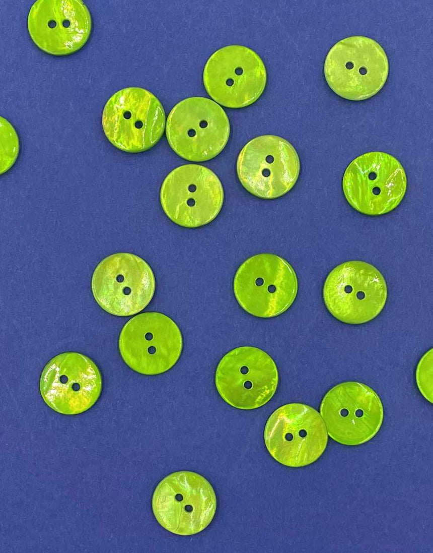 Not Specified Buttons 15mm / Green Coloured Mother of Pearl Shell Buttons, 15mm 15472