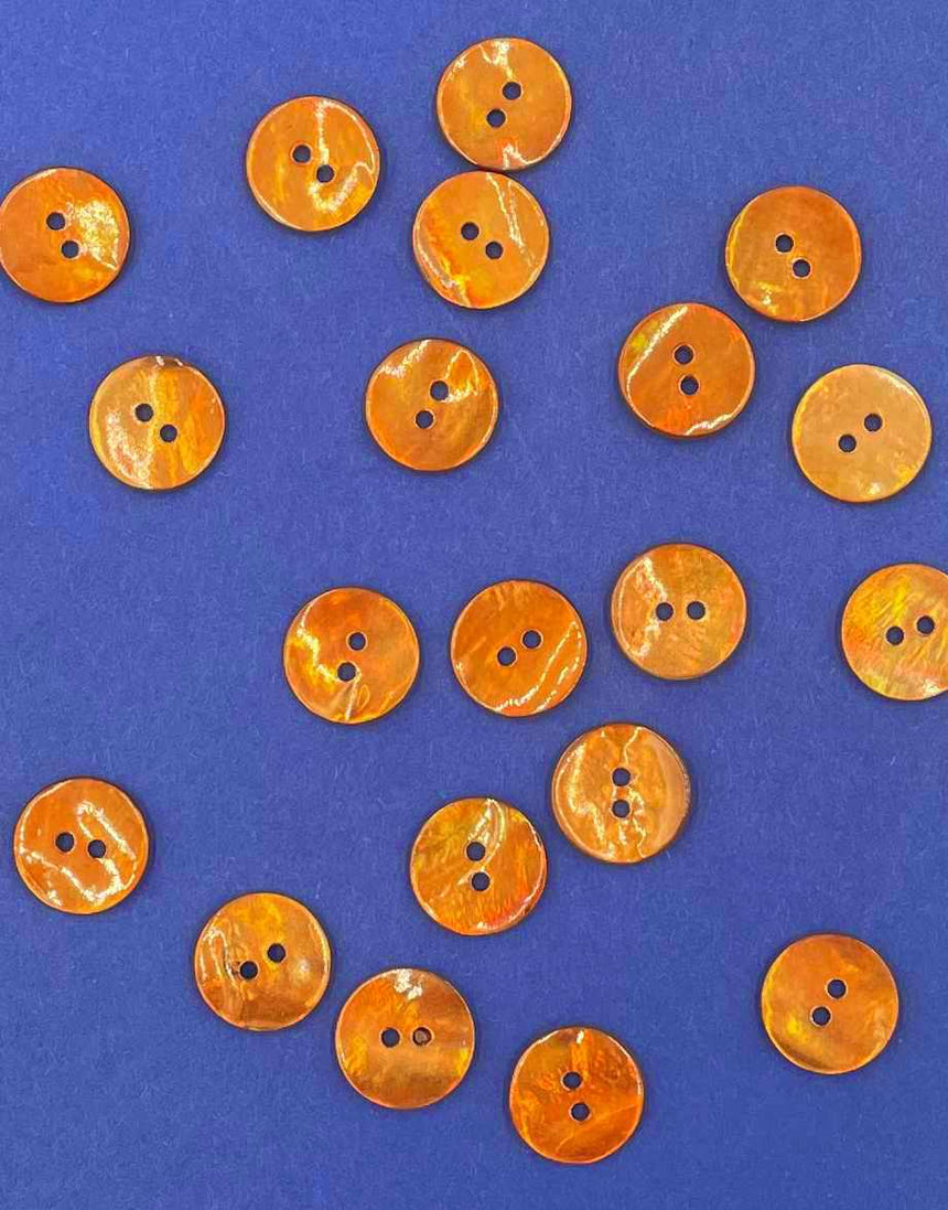 Not Specified Buttons 15mm / Rust Coloured Mother of Pearl Shell Buttons, 15mm 15478