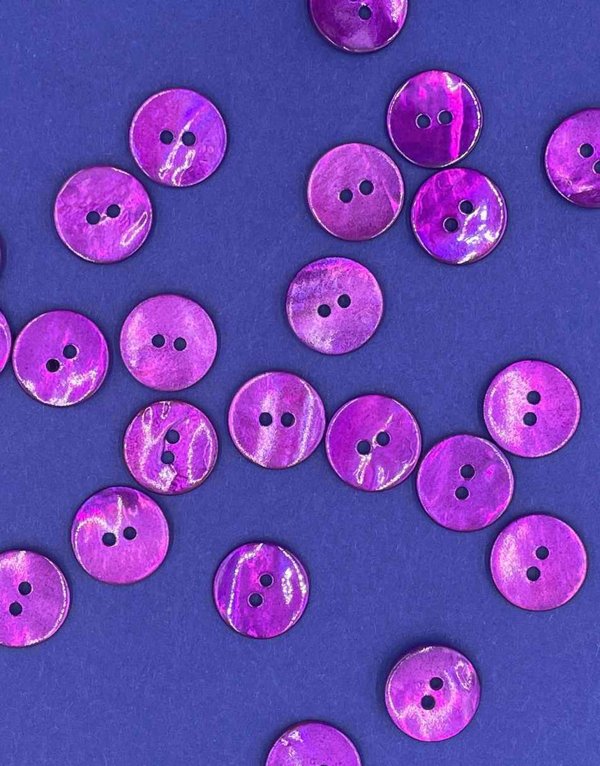 Not Specified Buttons 15mm / Purple Coloured Mother of Pearl Shell Buttons, 15mm 15475