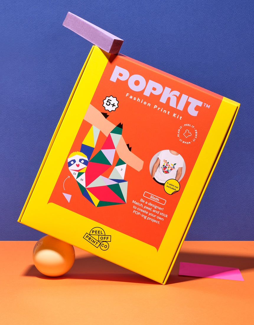 Sloth Peel Off & Print Fashion Design DIY Kit, PopKits