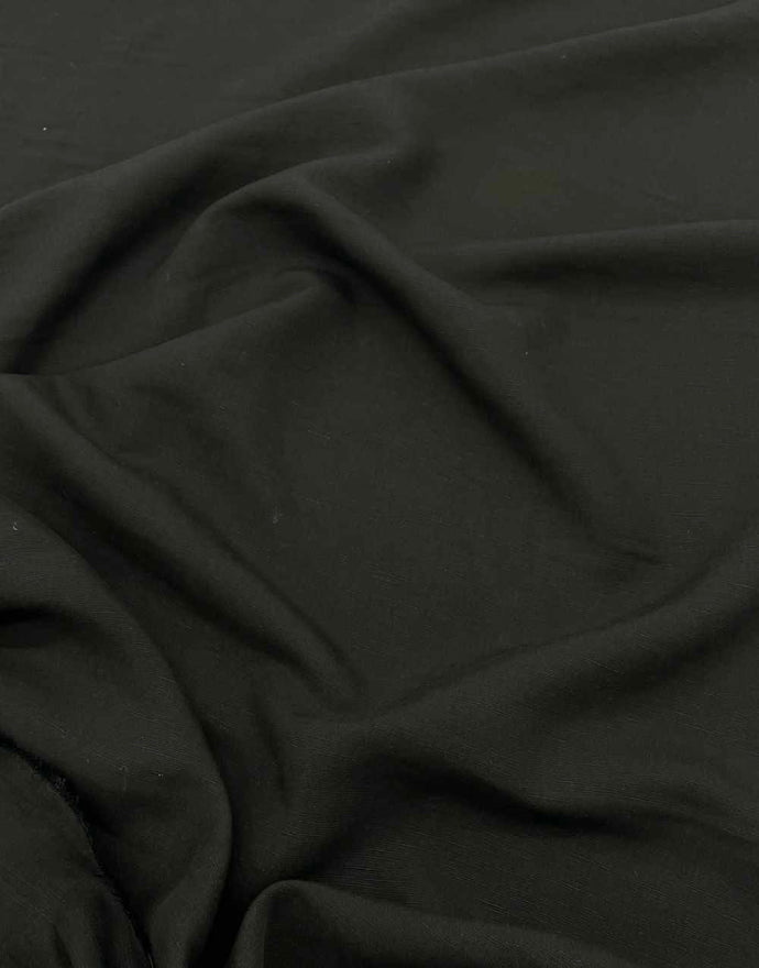 Remnant 75cm - Black Sanded TENCEL™ Lyocell & Linen Fabric