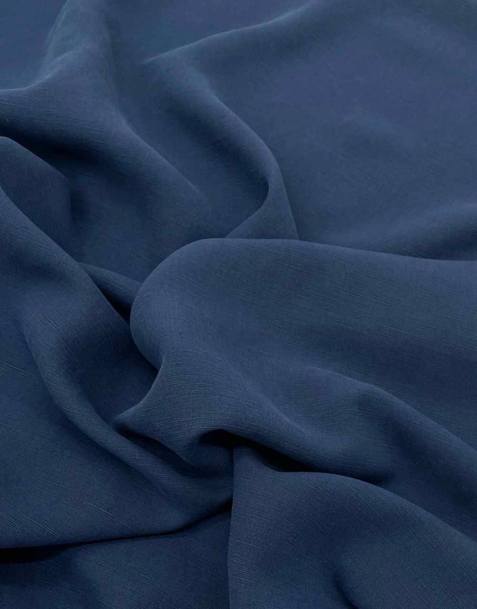 Remnant 1m - Navy Sanded TENCEL™ Lyocell & Linen Fabric