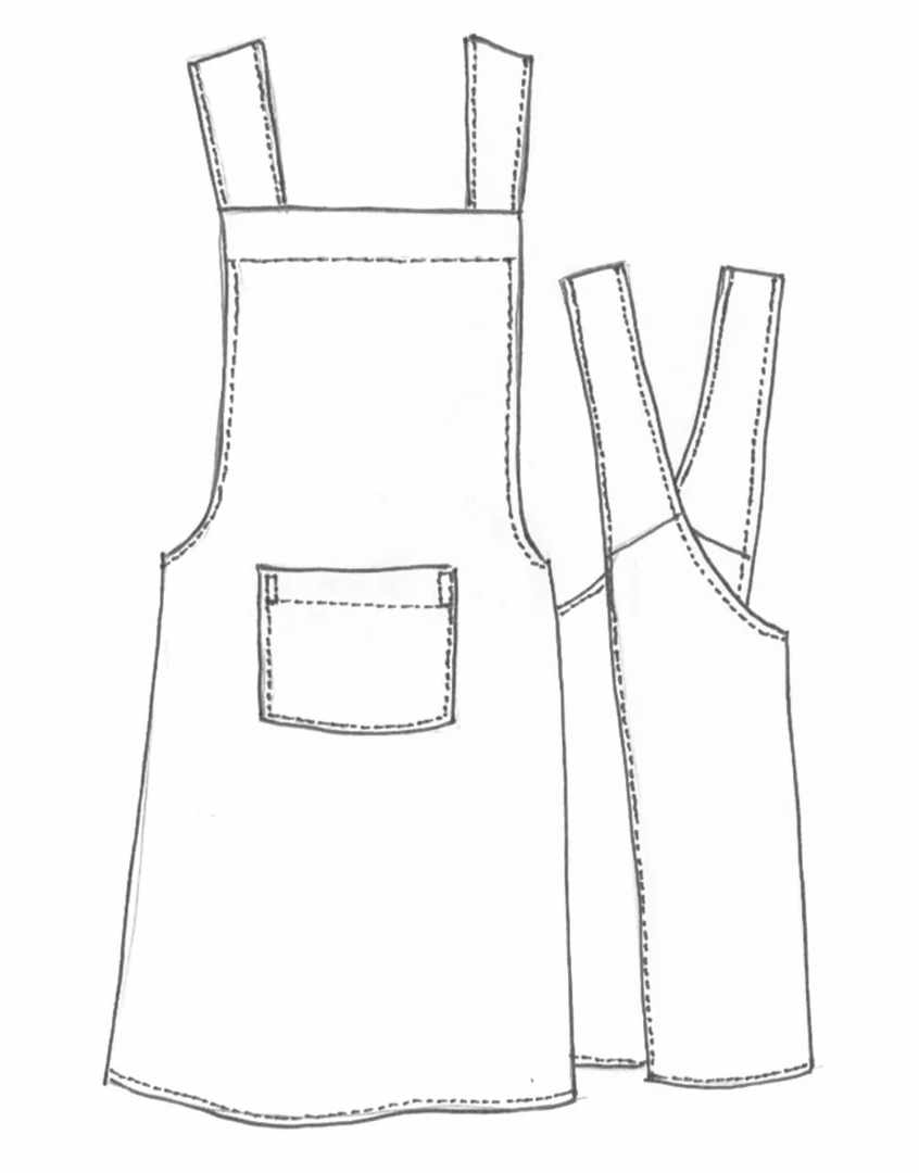 Denim Cross Back Apron Complete Dressmaking Kit, Tessuti