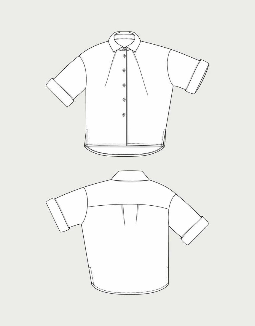 Front Pleat Shirt Sewing Pattern, The Assembly Line