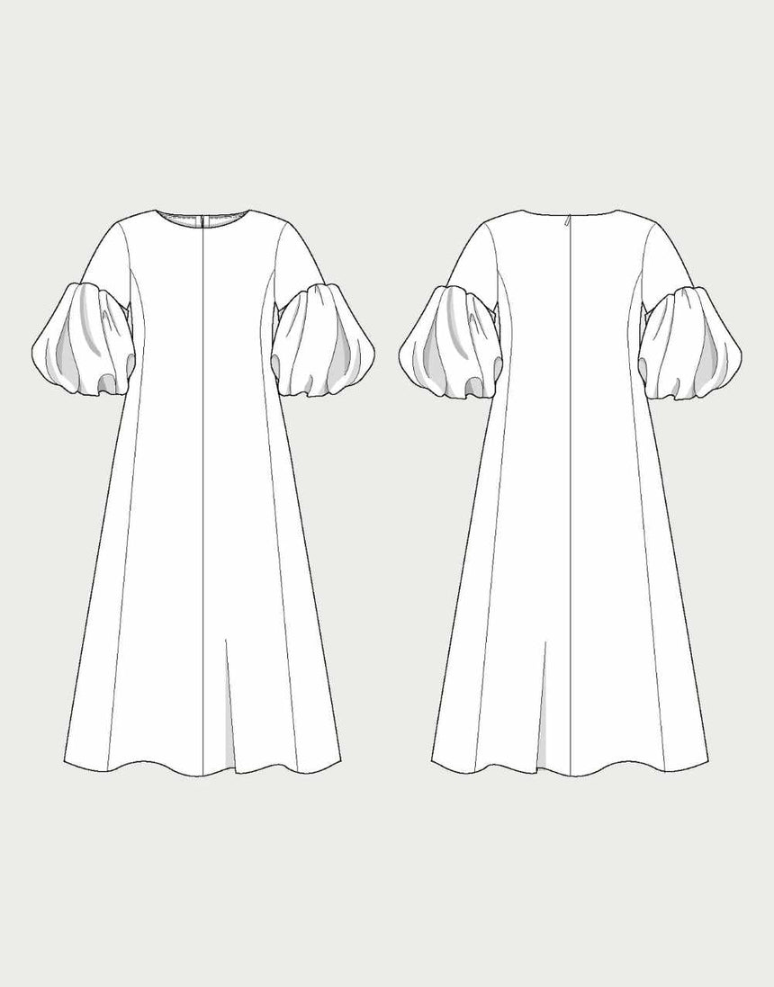 Balloon Sleeve Dress Sewing Pattern, The Assembly Line