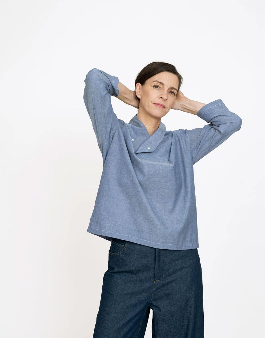 Wrap Collar Shirt Unisex Sewing Pattern, The Assembly Line