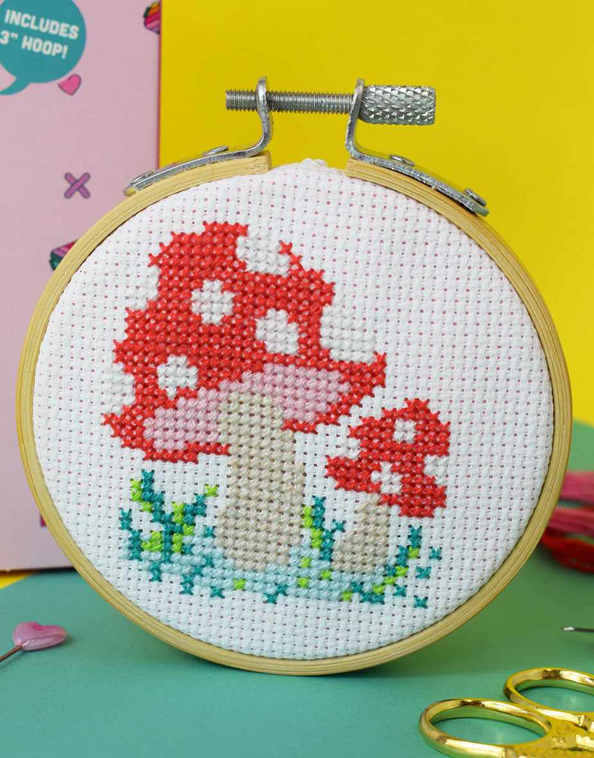 Toadstool Mini Cross Stitch Kit, The Make Arcade