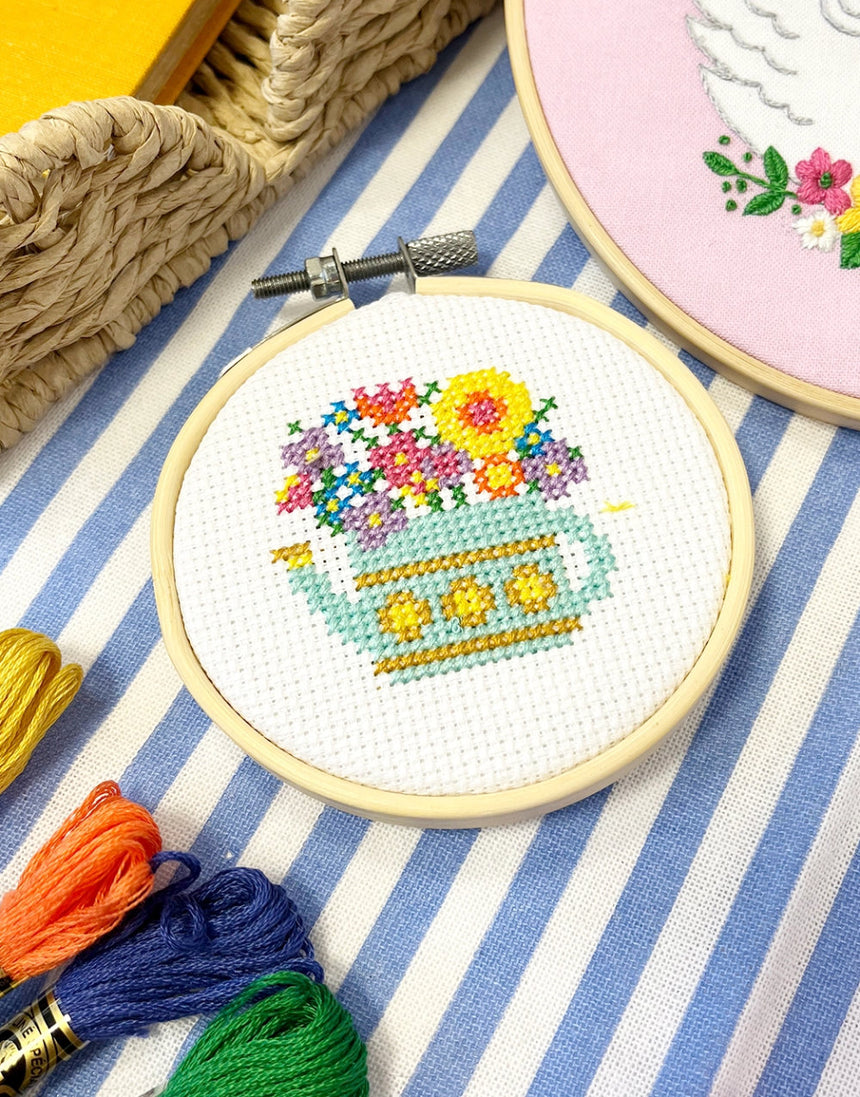 Watering Can Mini Cross Stitch Kit, The Make Arcade