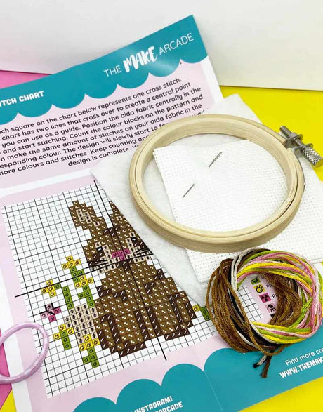 Bunny Mini Cross Stitch Kit, The Make Arcade