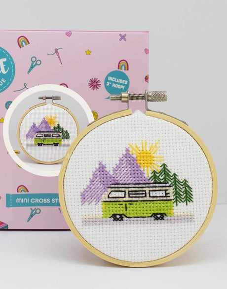 Campervan Mini Cross Stitch Kit, The Make Arcade