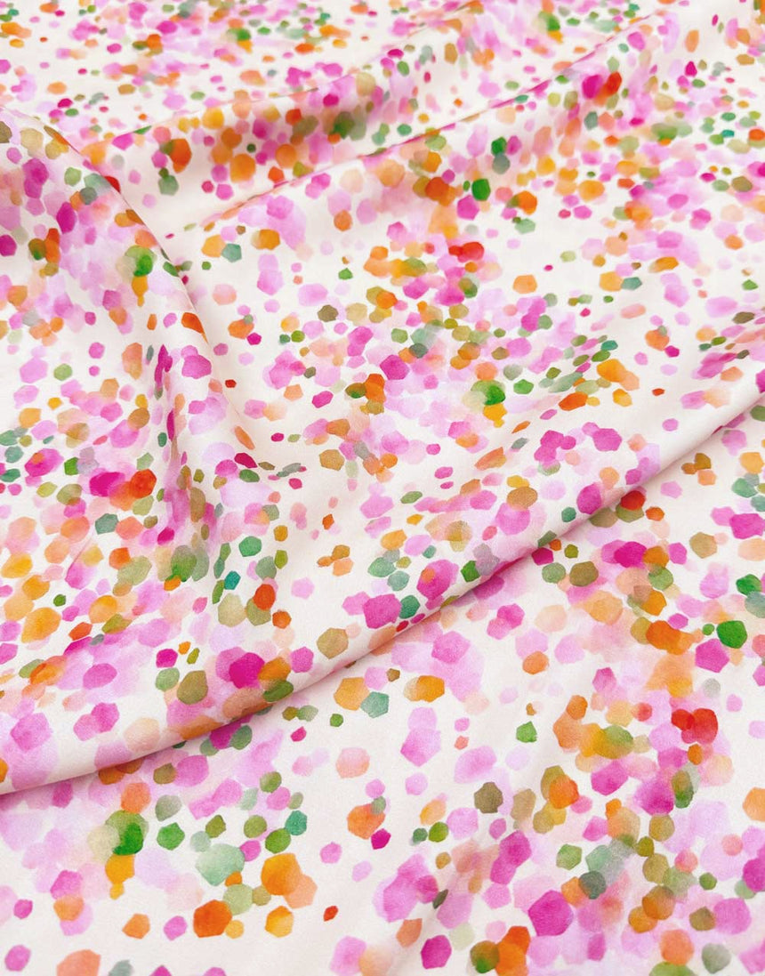 Petal Confetti Viscose Satin Fabric