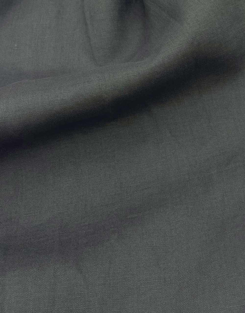 Anthracite Grey Washed Linen Fabric