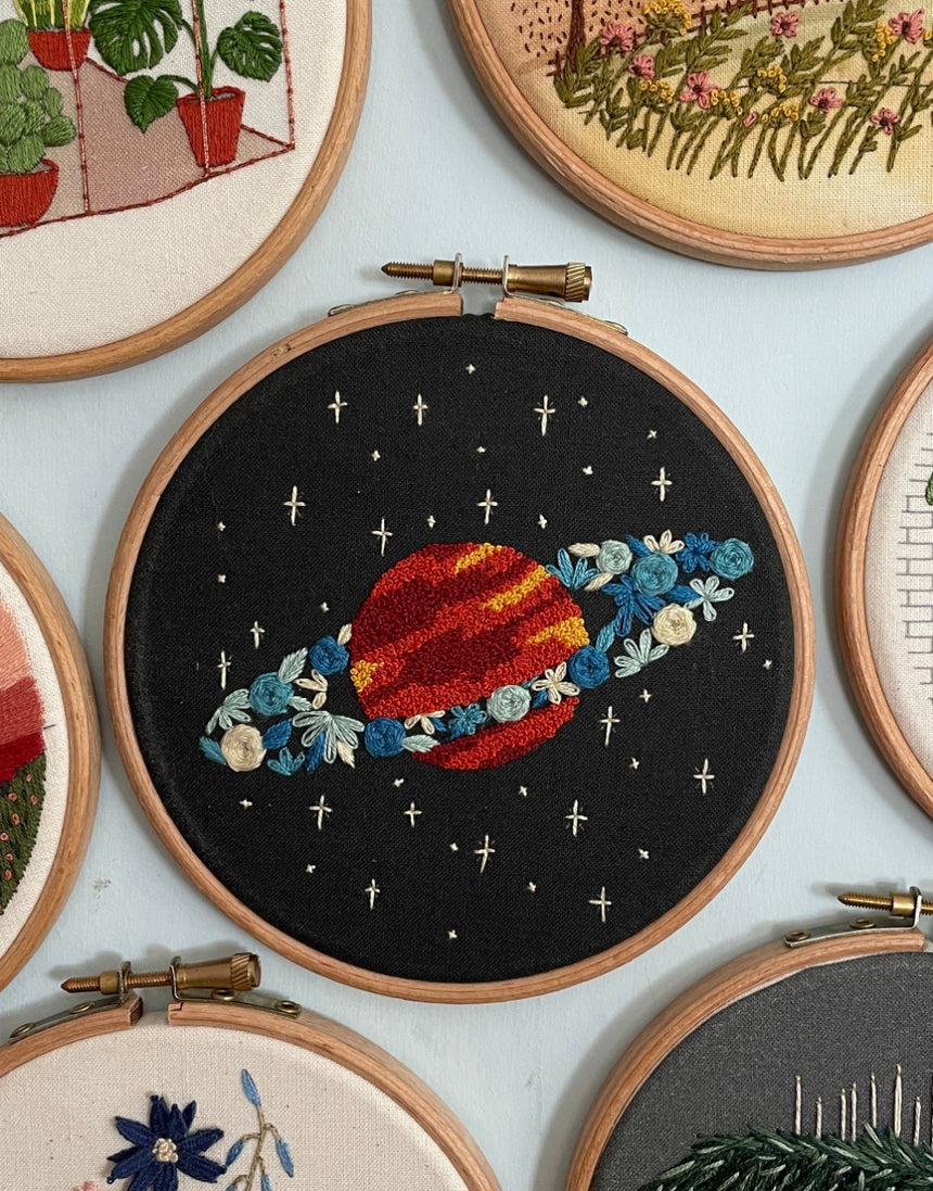 Floral Planet Embroidery Kit, Wimperis Embroidery