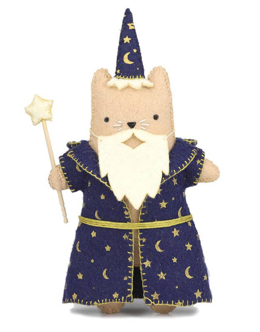 Wizard Cat Felt Doll Kit, Kiriki Press