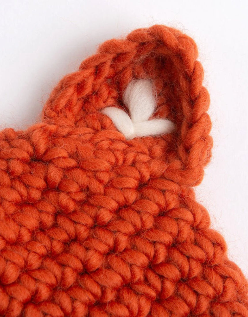 Child Fox Hat Crochet Kit, Wool Couture