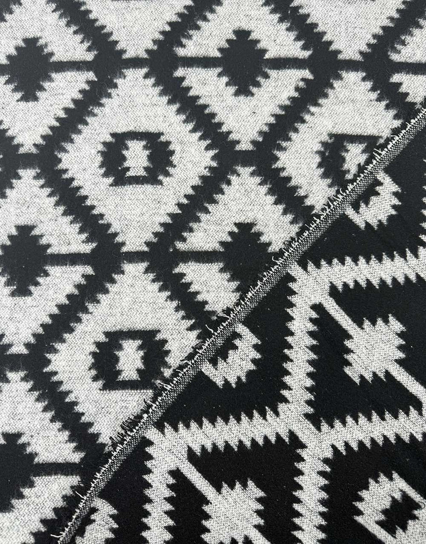 Monochrome Aztec Woven Coating Fabric