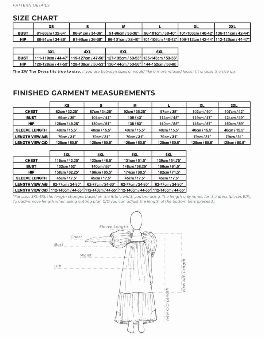 Birgitta Helmersson Dresses Tier Dress Zero Waste Sewing Pattern PDF, Birgitta Helmersson 15114