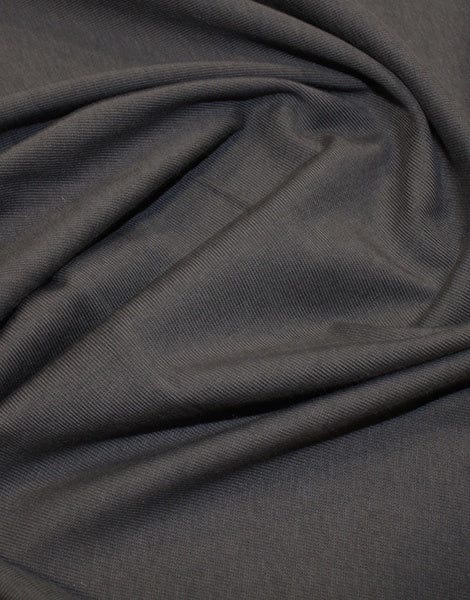 Not Specified Cotton Jersey Grey / Plain Dark Grey Organic Cotton Jersey Fabric 08036.002-0010