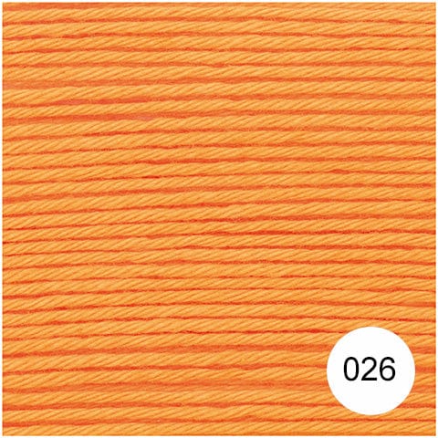 Rico Yarn & Wool 026 Tangerine Rico Ricorumi DK Cotton Yarn, 25g All Colours 4050051561780 4050051561780