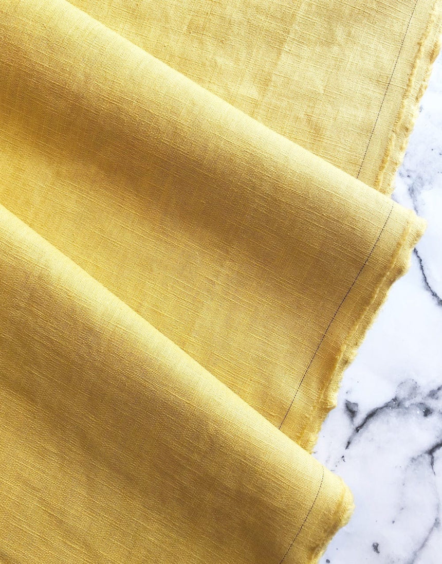 Not Specified Linen Yellow / Plain Gold Linen Fabric 0414.024-0012