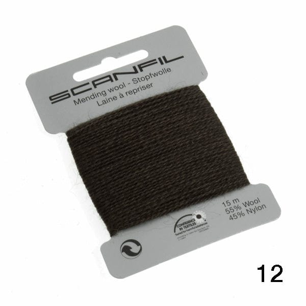 Scanfil Thread 12 - Dark Green Wool Scanfil Mending Thread, Darning Wool, Various Colours 8712102760127 8712102760127