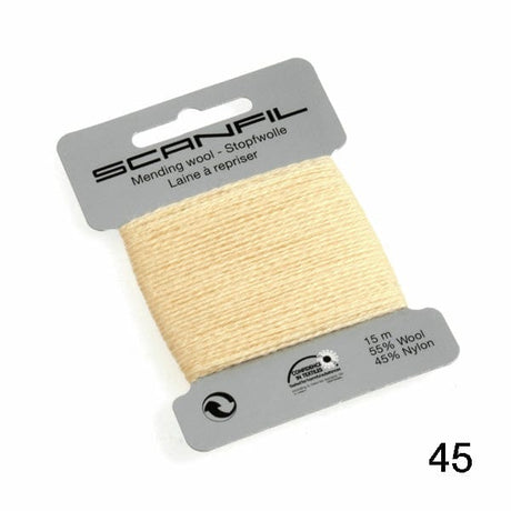 Scanfil Thread 45 - Lemon Wool Scanfil Mending Thread, Darning Wool, Various Colours 8712102760455 8712102760455