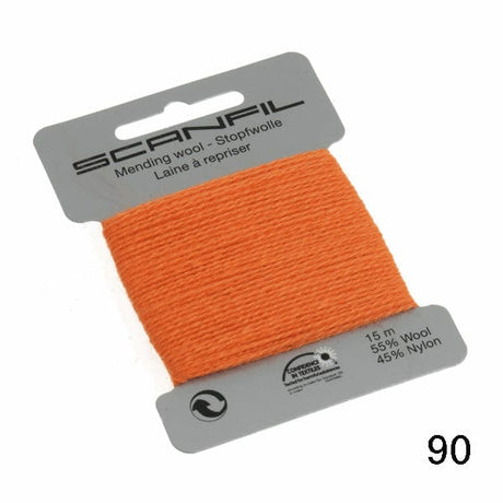 Scanfil Thread 90 - Orange Wool Scanfil Mending Thread, Darning Wool, Various Colours 8712102760905 8712102760905