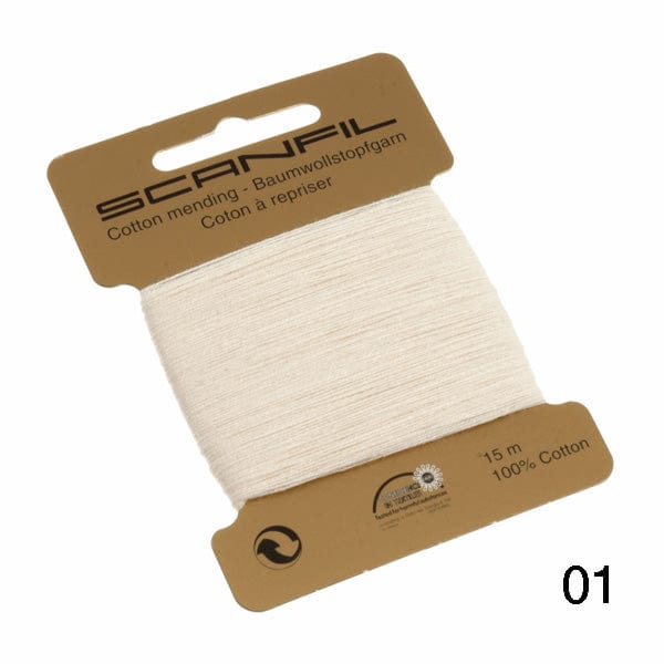 Scanfil Thread 1 - Cream Cotton Scanfil Mending | Darning Thread, Various Colours 8712102761018 8712102761018