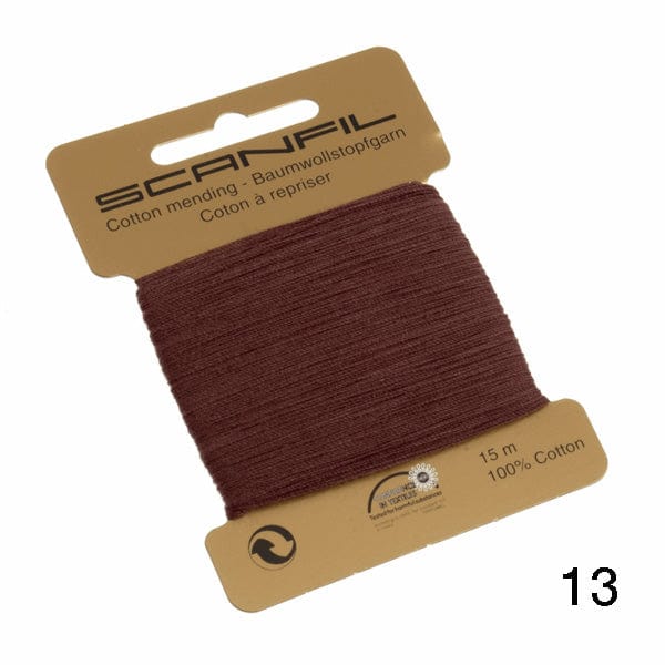 Scanfil Thread 13 - Brown Cotton Scanfil Mending | Darning Thread, Various Colours 8712102761131 8712102761131