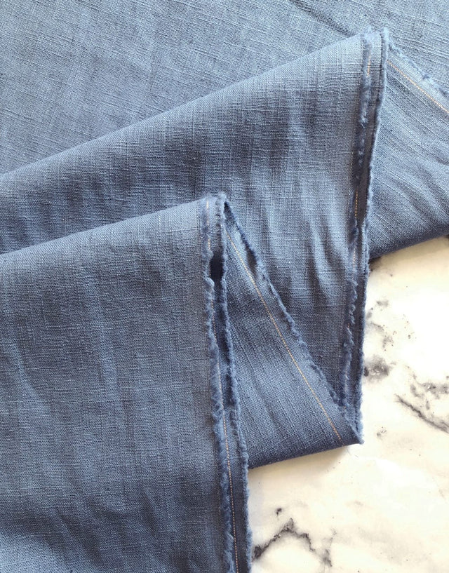 Not Specified Linen Blue / Plain Denim Blue Linen Fabric 11030