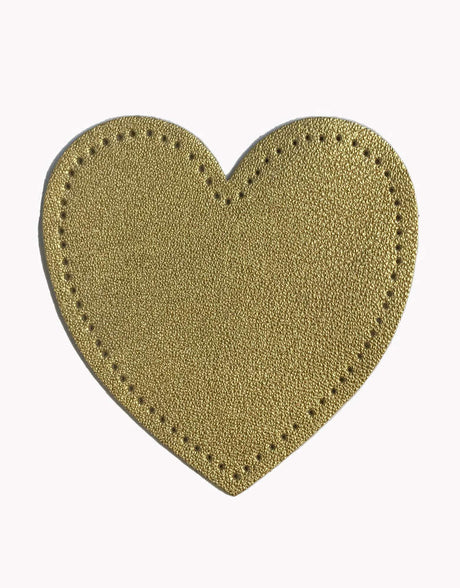 Britney Pompadour Mending Gold Heart Shaped Elbow Patch, Various Colours, Britney Pompadour