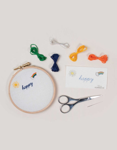 Britney Pompadour Embroidery Happy Embroidery Kit, Britney Pompadour