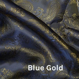 Not Specified Lining Fabric Blue Gold Paisley Jacquard Dress Lining Fabric, Various Colours 10726